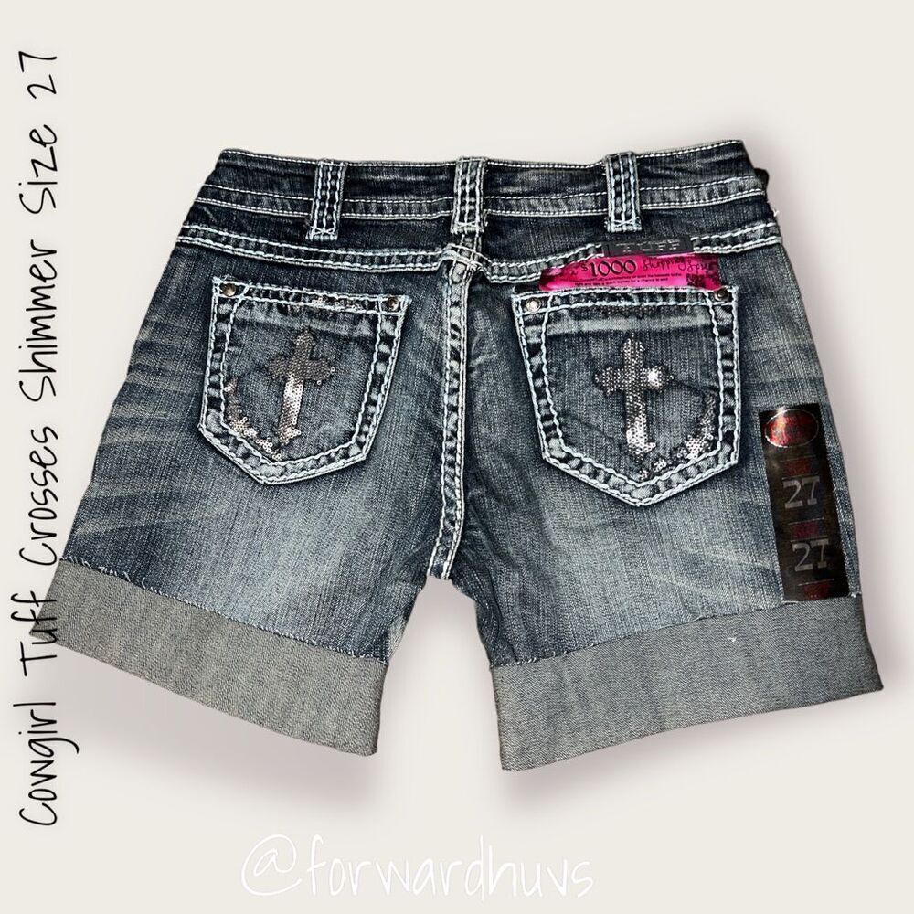 Cowgirl Tuff Crosses Shimmer Size 27 (US 6) NWT - Picture 3 of 8